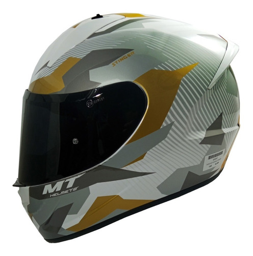 Casco Integral Mt Stinger B Tracker Ab9 / Dorado Brillo