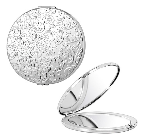 Eyiweiting Mini Espejo Plegable De Metal Portátil, Hermoso Y