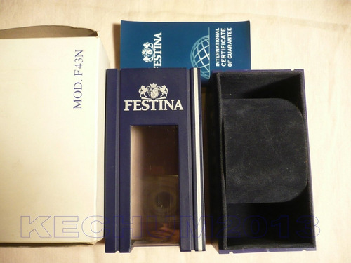 Estuche De Reloj Festina Azul Rectangular Tamaño Chico