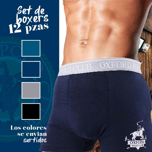 Imagen 4 de 9 de Set 12 Pcs Boxer Caballero Oxford Polo Club Original Opa-002