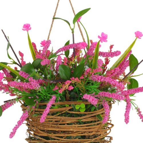 Cesta De Flores De Primavera Puerta Delantera Cesta De