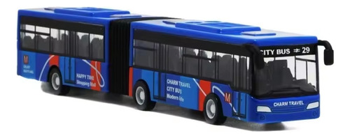 Autobus A Escala 1:64 Die Cast Turístico Metrobus City Bus Azul