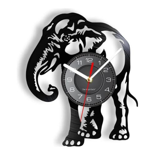 Reloj Pared Vinilo 30cm Safari Elefante Decoración Hogar Mús
