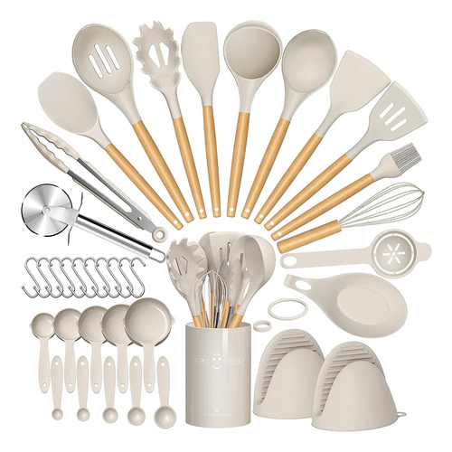 Umite Chef 36pcs Utensilios De Cocina De Silicona Con Soport