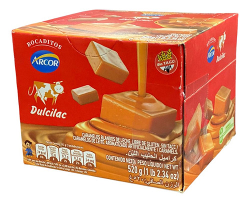 Caramelos Dulcilac Arcor De Dulce De Leche Caja De 520g 