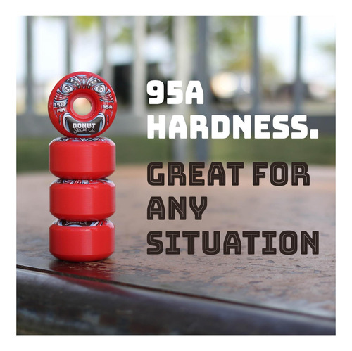 Ruedas Skateboard 56 Mm 95a Tiki Donut Skate Co, Alto Grip