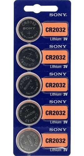 5 Baterias Pilhas Sony Cr 2032 Placa Mãe 3v Alarme