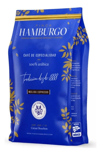 Café Espresso Molido Especialidad Finca Hamburgo 18pz 454g