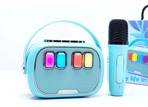 Parlante Karaoke Bluetooth Niño Micrófono Rgb Efectos De Voz