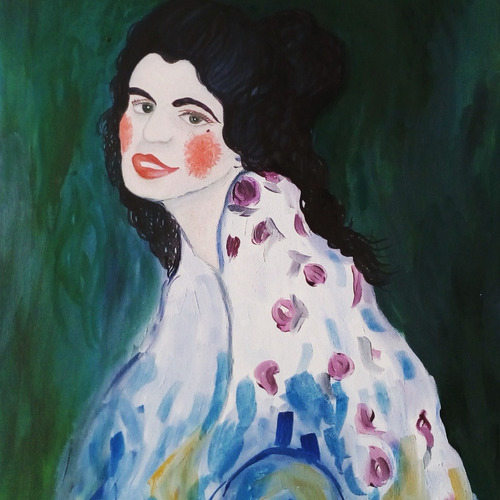 Retrato De Mujer En Óleo, Inspirado En Gustav Klimt 50x40