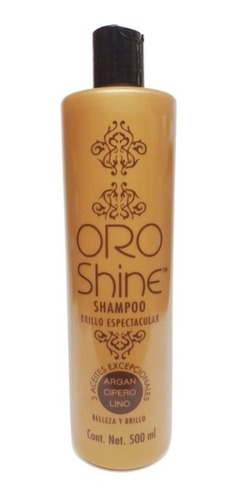 Shampoo Brillo Espectacular Oro Shine Argan, Lino Y Cipero