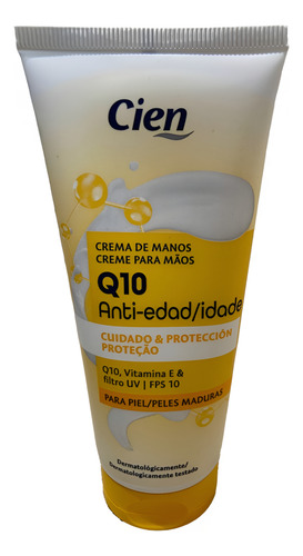 Crema De Manos Q10 Anti-edad Vitamina E Filtro Uv Fps10
