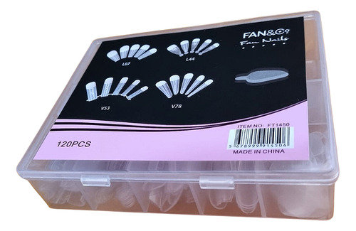 Molde F-1 Dual Form E Unha Reversa 120 Peças Fan Nails