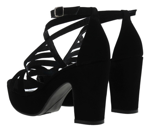 Zapatos De Tacón Elegantes Casuales Negro Ante