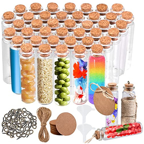 40 Piezas De Pequeñas Botellas De Vidrio De 20 Ml Corc...