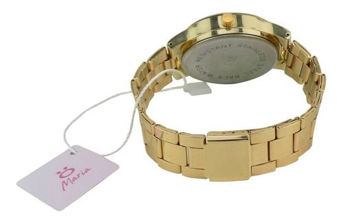 Relógio Feminino Orizom Dourado Original Kit Colar Brincos