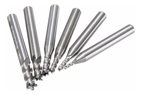 Imagem 2 de 5 de 6 Pcs 2-6mm 4 Flauta Broca Fresagem Burr Cortador Hss Haste