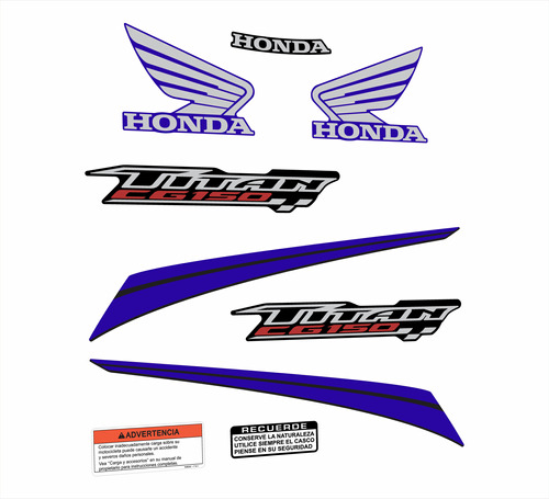 Calcos Honda Cg Titan 150 New Kit Moto Azul