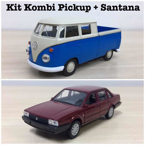 Kit 2 Miniaturas Santana 1989 + Kombi 1969 Pick-up