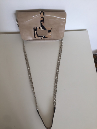 Bolsa Longchamp Natural Y Sofisticada, Charol Y Gamuza