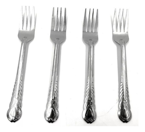 Tenedor De Mesa De Acero Inoxidable 12 Piezas Plateado 30-0316