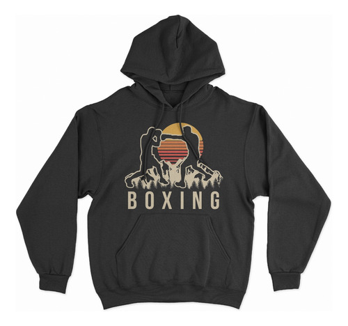 Buzo Hoodie Con Capucha Adulto Deporte Boxeo Retro Atardecer