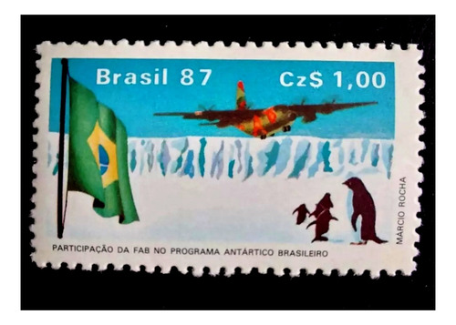 Brasil 1987. Sello Fuerza Aérea Brasileña En Antartida. Mint