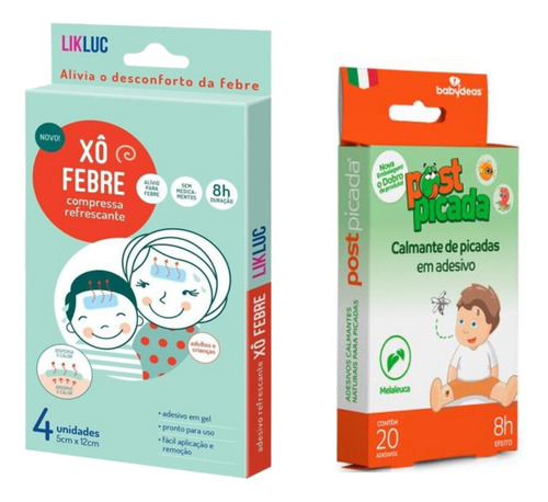 Kit Xô Febre Alivio Febre E Adesivo Post Picada Inseto Bebê