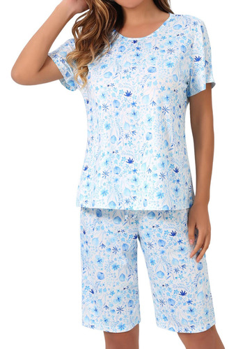 Conjunto De Pijama R Para Mujer, Pantalones Cortos Estampado