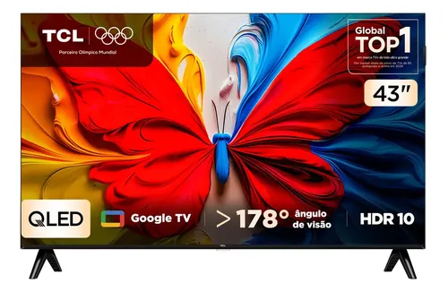 Smart TV TCL 43 Polegadas Full HD QLED S5K WiFi Bluetooth Google ...