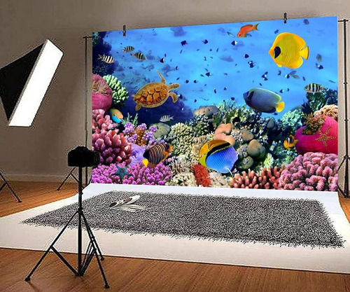 Aofoto 7x5ft Undersea Coral And Fish Background Colorful Mar