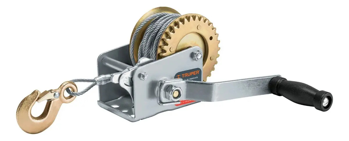 Malacate de Manivela Con Cable, 300 Kg De Arrastre, Truper MAW-27C