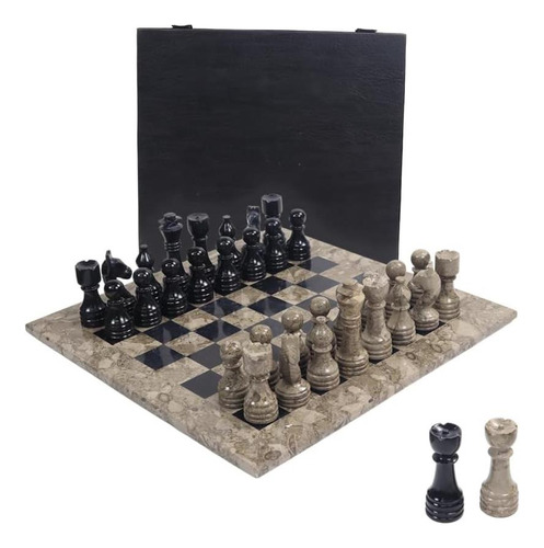 Juego De Ajedrez En Mármol De 30,5 Cm, Elegante Y Único