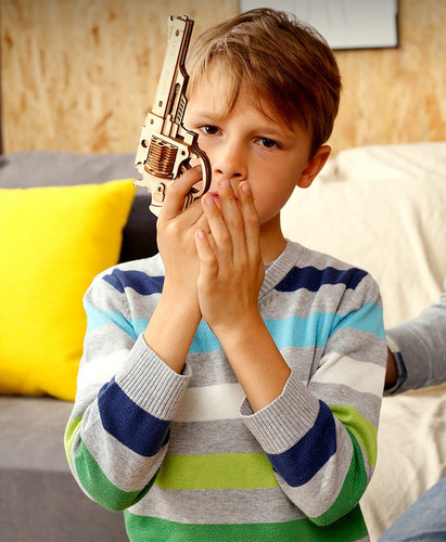 Envío Gratuito Rompecabezas 3d De Pistola De Madera Diy