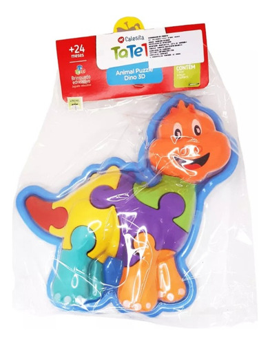Animal Didactico Dino 3d De Encastre Calesita Puzzle 613