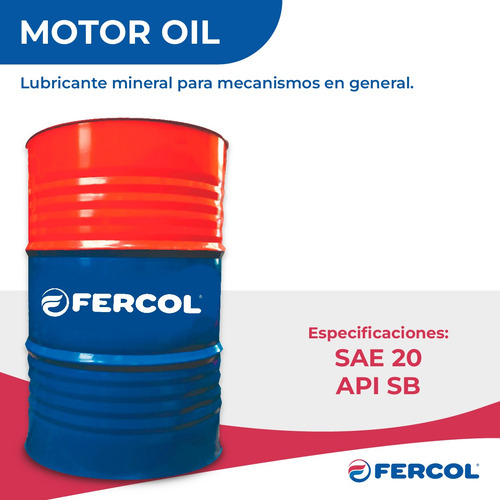 Aceite Normal Sae 20 Motor Oil Lubricante Tambor De 200 Lt