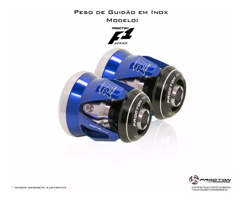 Peso De Guidão F1 Procton Suzuki  Diversos Modelos - Azul