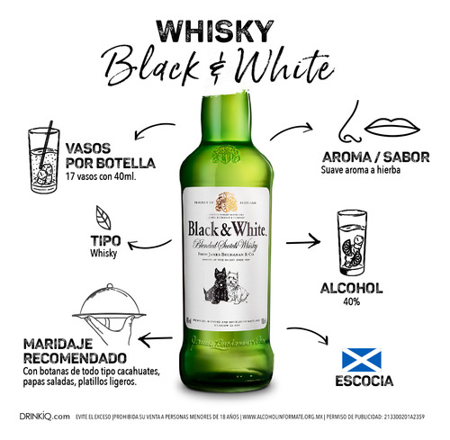 Black & White Whisky Original Blended Scotch 700ml