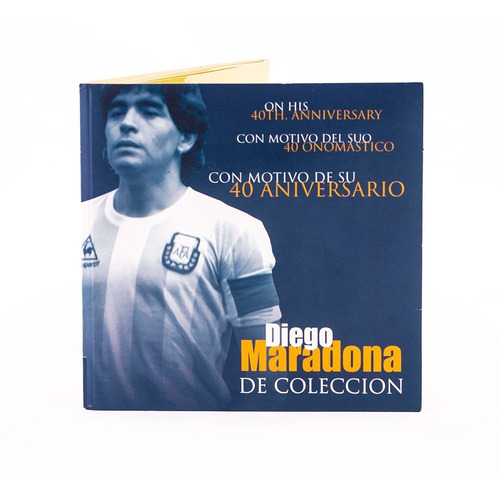 Imagen 2 de 9 de Moneda Niquel Diego Maradona De Coleccion 40 Aniversario