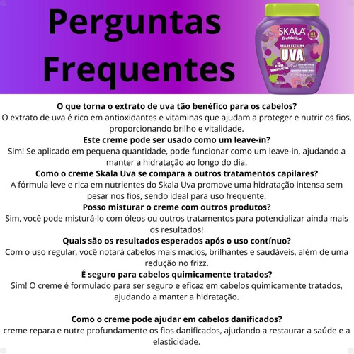 Creme Tratamento Skala Uva 2 Em 1 1000g