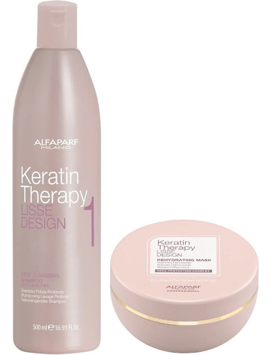 Shampoo + Mascarilla Para Alisados Alfaparf Keratin Therapy