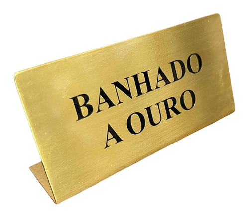 Placa De Metal Latão Grd Banhado A Ouro