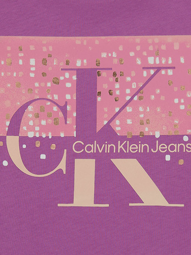 Polera Sparkle Monogram Morado Calvin Klein