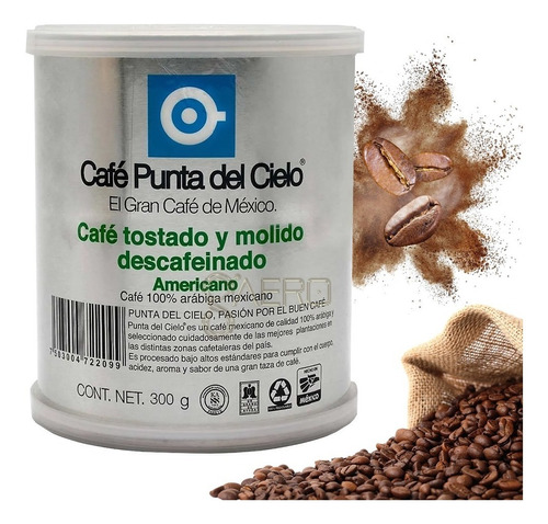 Café Molido Punta Del Cielo Descafeinado Americano 300 g