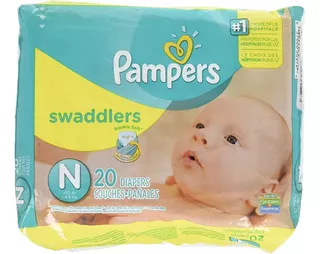 Pampers Pañales Swaddlers, 20 Unidades Para Recién Nacidos