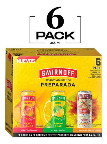 Smirnoff Mix 355 Ml 8% Alc. 6 Pack