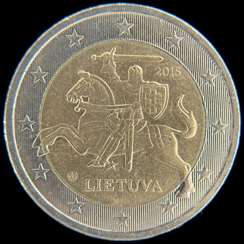 Lituania, 2 Euro, 2015. Bimetalica. Sin Circular