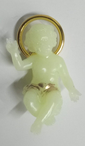 Souvenir Niño Jesús 4 Cm Plástico Luminoso X 10 Unidades 