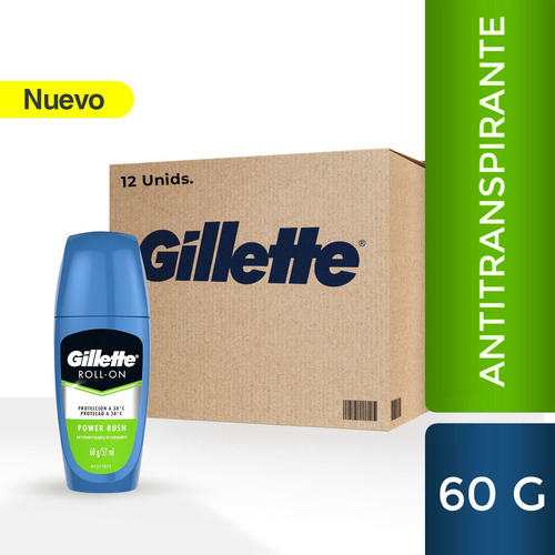 Imagen 1 de 3 de Desodorante Gillette® Roll On Power Rush - 12 Unidades