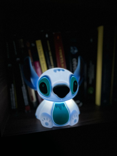 Luz Led De Stitch Lámpara Decorativa Recargable De Silicon Marrón Blanco Cálido